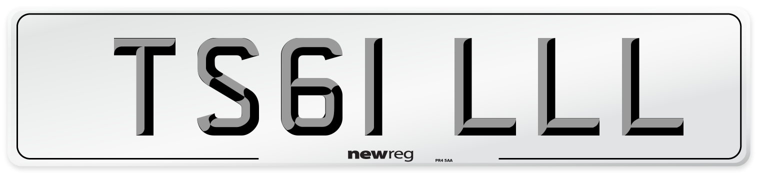 TS61 LLL Number Plate from New Reg